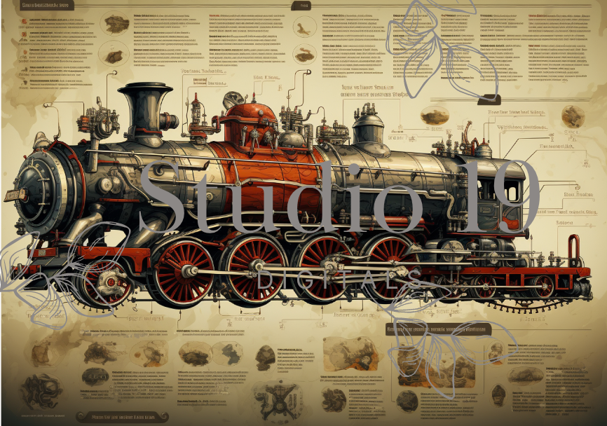 Steampunk scrapbook papers - 47 pages (DIGITAL FILE)