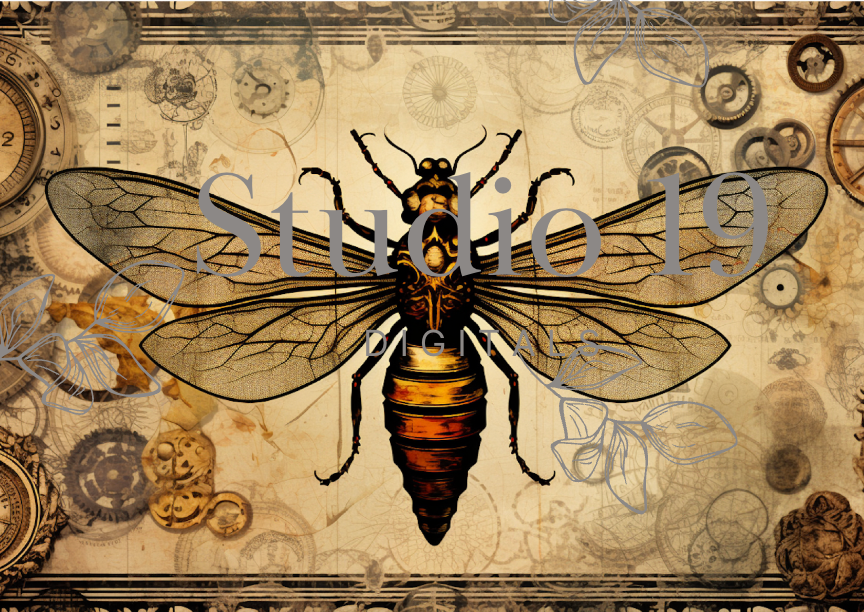 Steampunk scrapbook papers - 47 pages (DIGITAL FILE)