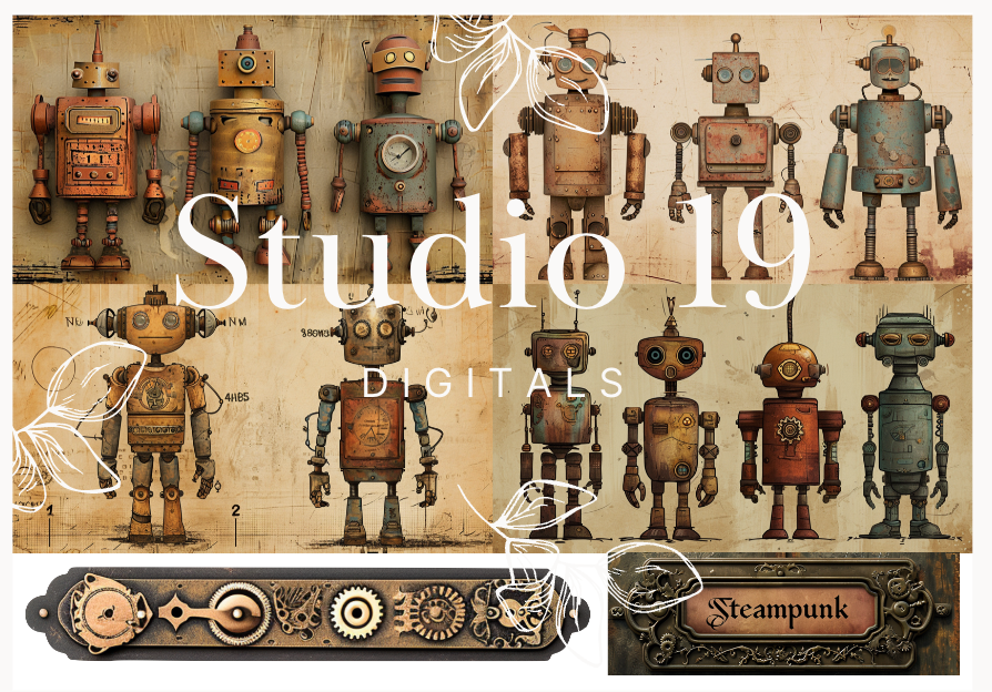 Steampunk ephemera papers - 30 pages DIGITAL FILE