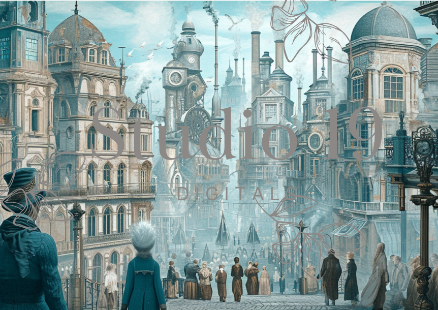 Steampunk scrapbook papers - 47 pages (DIGITAL FILE)