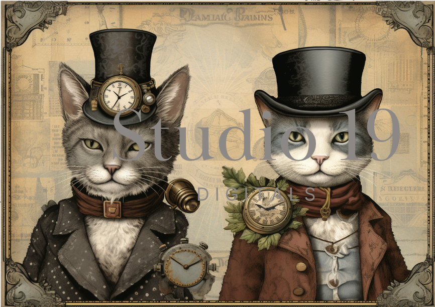 Steampunk scrapbook papers - 47 pages (DIGITAL FILE)