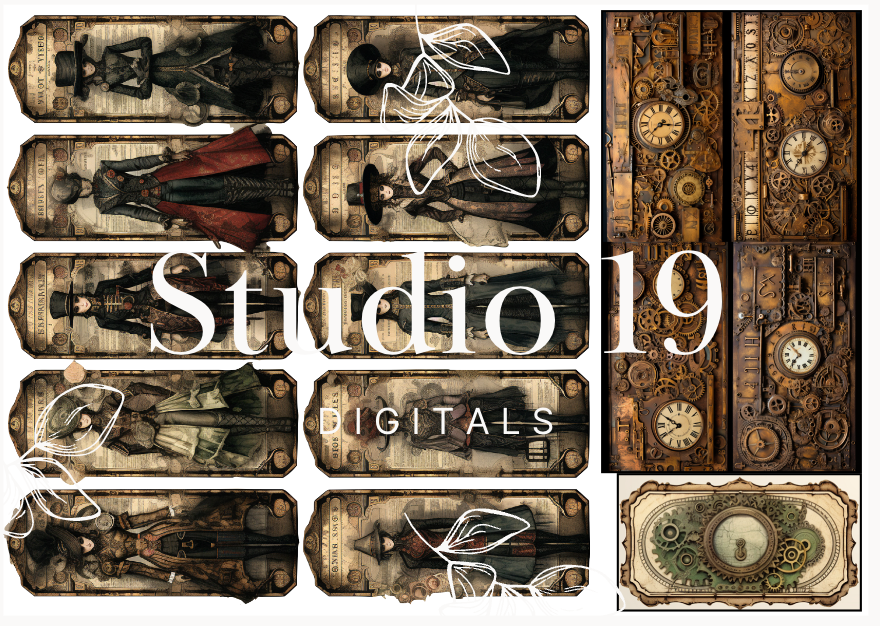 Steampunk ephemera papers - 30 pages DIGITAL FILE