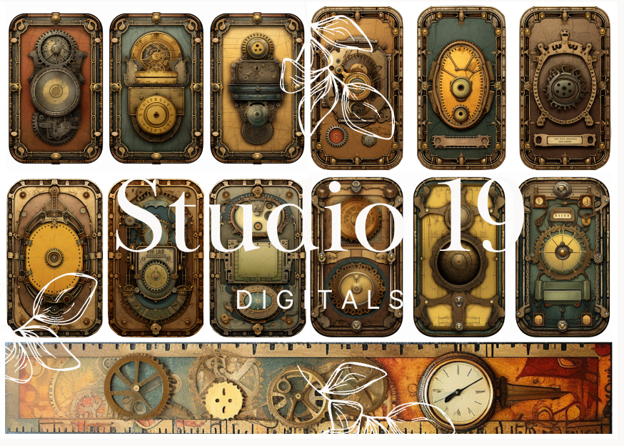 Steampunk ephemera papers - 30 pages DIGITAL FILE