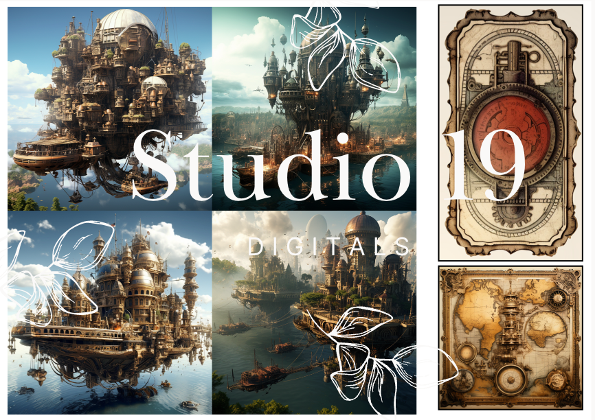 Steampunk ephemera papers - 30 pages DIGITAL FILE