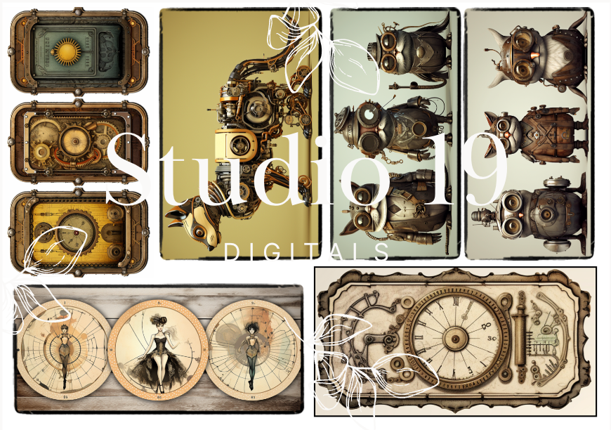 Steampunk ephemera papers - 30 pages DIGITAL FILE