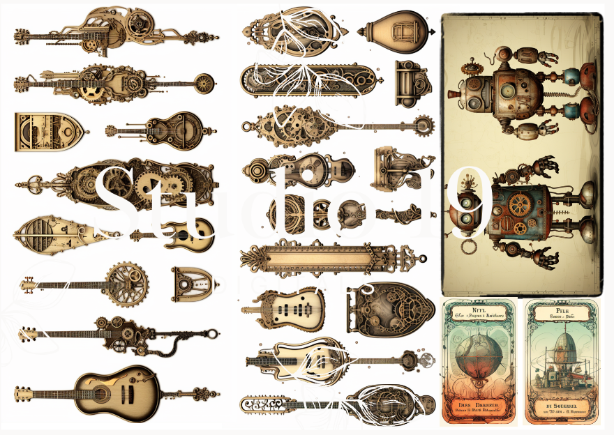Steampunk ephemera papers - 30 pages DIGITAL FILE