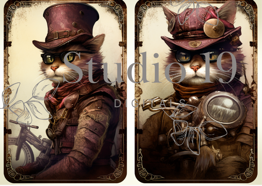 Steampunk scrapbook papers - 47 pages (DIGITAL FILE)