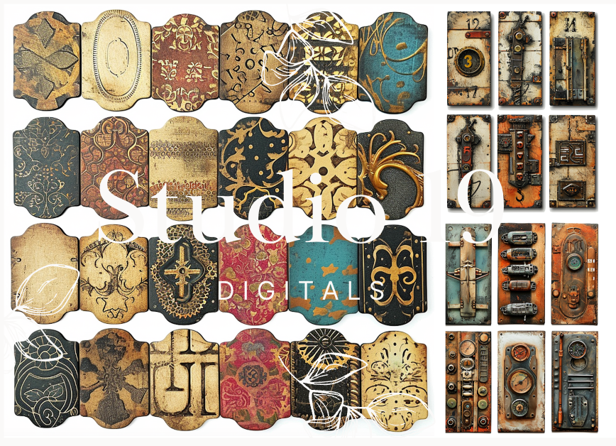 Steampunk ephemera papers - 30 pages DIGITAL FILE
