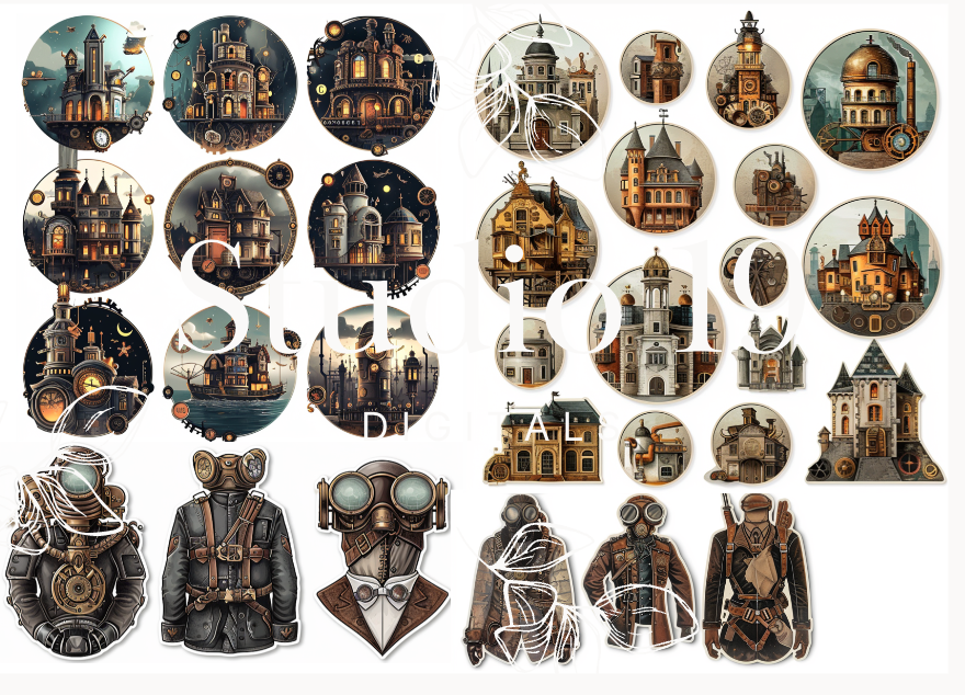 Steampunk ephemera papers - 30 pages DIGITAL FILE