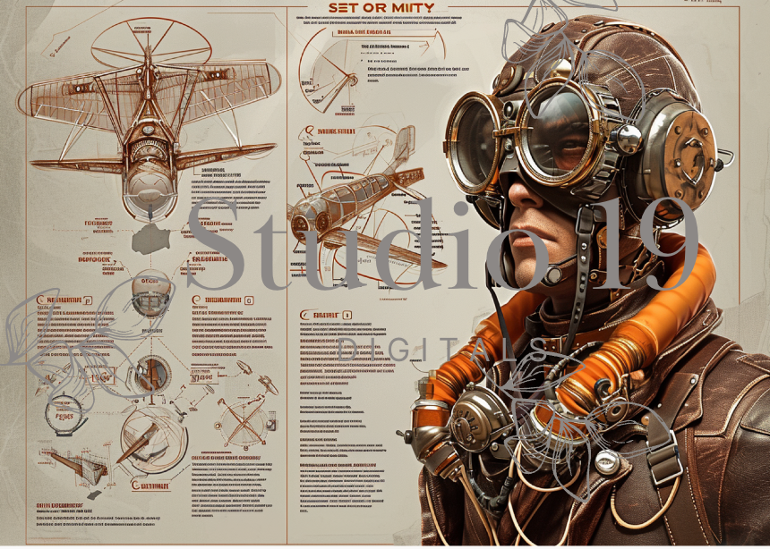 Steampunk scrapbook papers - 47 pages (DIGITAL FILE)