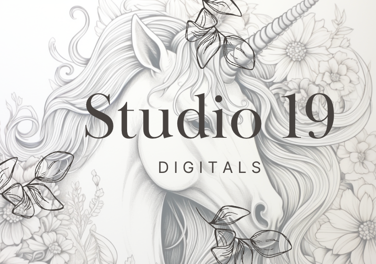 Unicorn colouring papers - 5 pages (DIGITAL FILE)