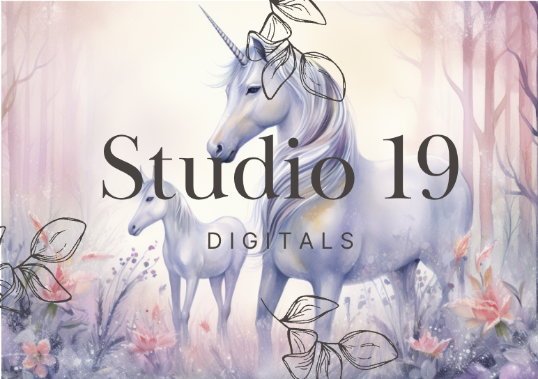 Unicorn scrapbook papers 40 pages (DIGITAL FILE)