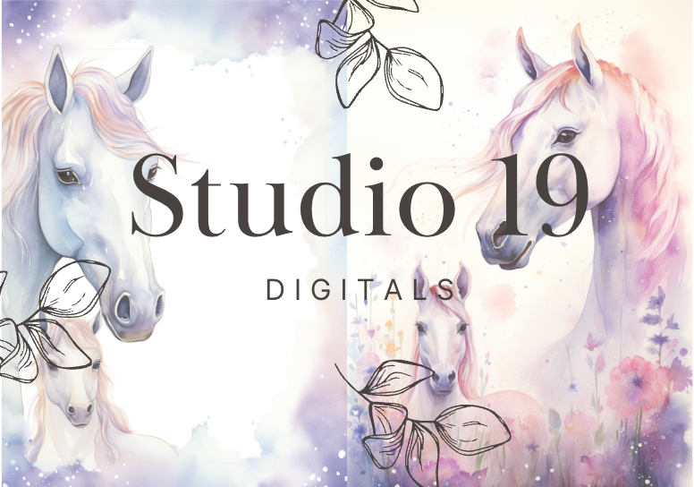 Unicorn scrapbook papers 40 pages (DIGITAL FILE)
