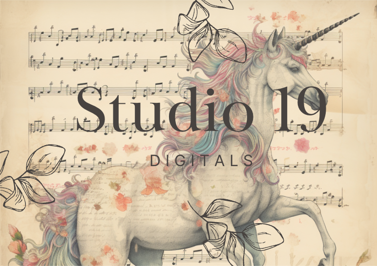 Unicorn scrapbook papers 40 pages (DIGITAL FILE)