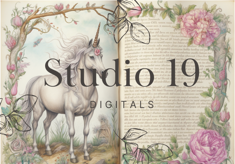 Unicorn scrapbook papers 40 pages (DIGITAL FILE)