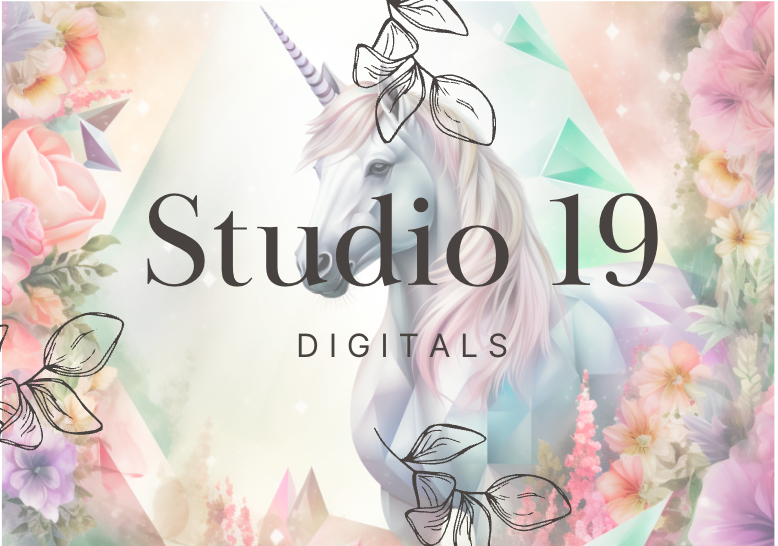 Unicorn scrapbook papers 40 pages (DIGITAL FILE)