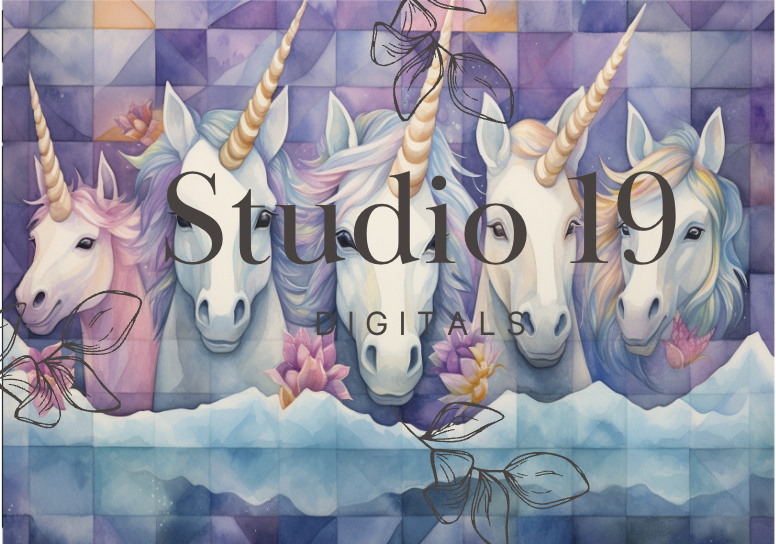Unicorn scrapbook papers 40 pages (DIGITAL FILE)