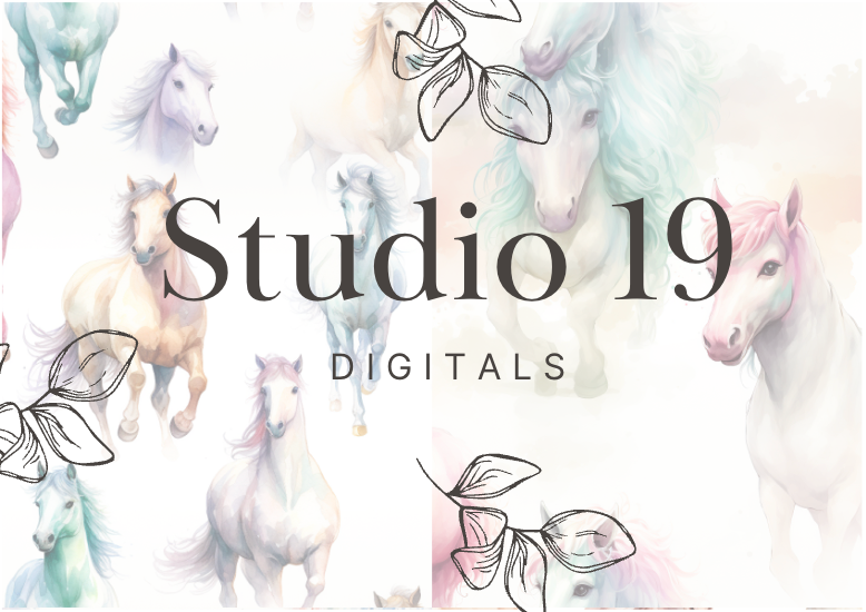 Unicorn scrapbook papers 40 pages (DIGITAL FILE)