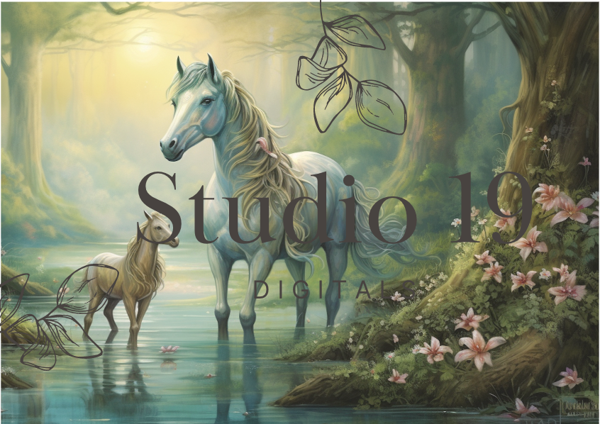Unicorn scrapbook papers 40 pages (DIGITAL FILE)