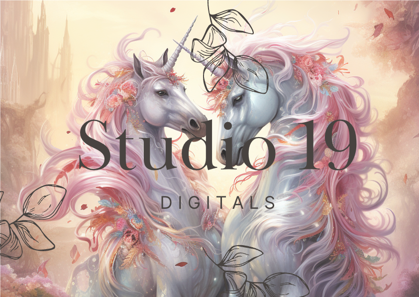 Unicorn scrapbook papers 40 pages (DIGITAL FILE)