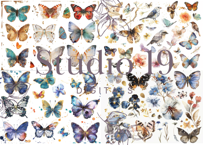 Watercolour ephemera - 10 pages (DIGITAL FILE)