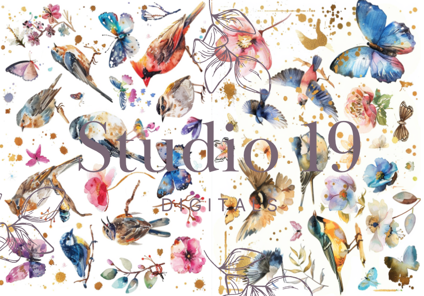 Watercolour ephemera - 10 pages (DIGITAL FILE)