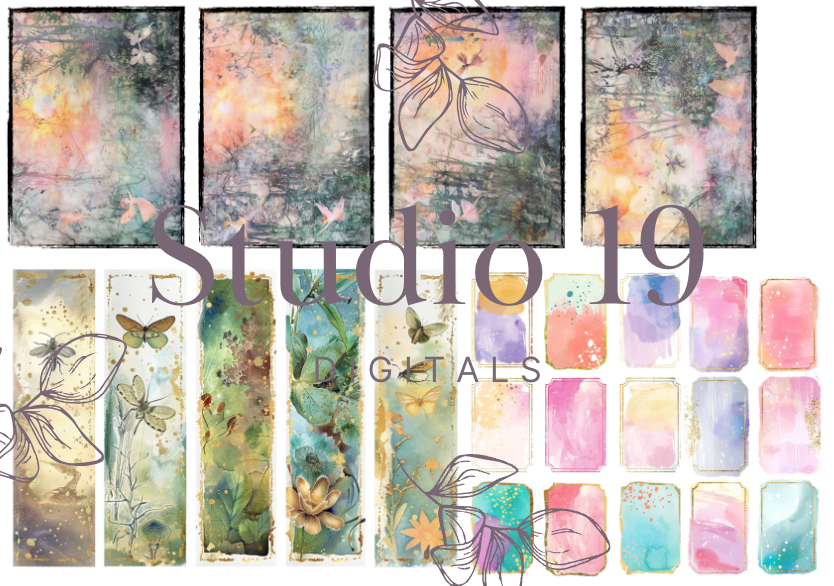 Watercolour ephemera - 10 pages (DIGITAL FILE)