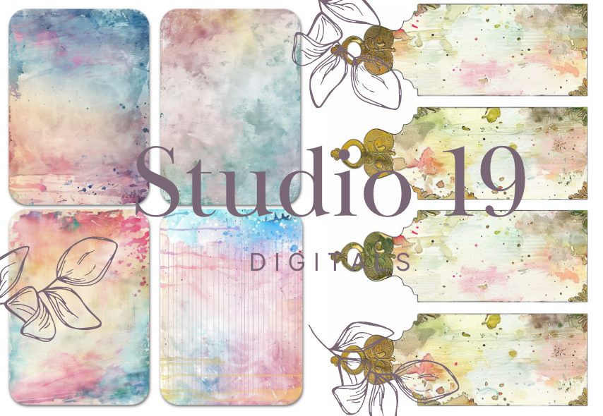 Watercolour ephemera - 10 pages (DIGITAL FILE)