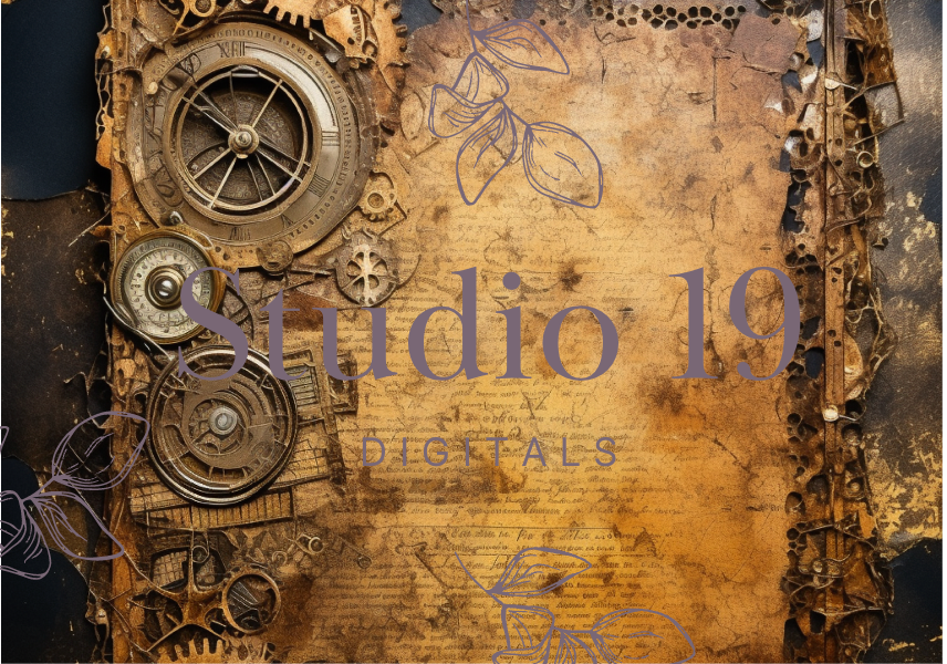 Steampunk scrapbook papers - 47 pages (DIGITAL FILE)