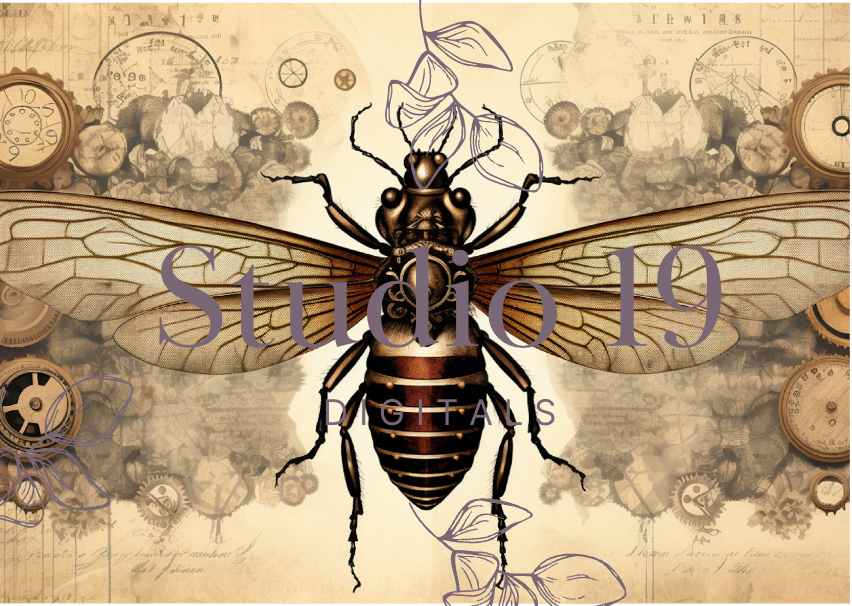 Steampunk scrapbook papers - 47 pages (DIGITAL FILE)