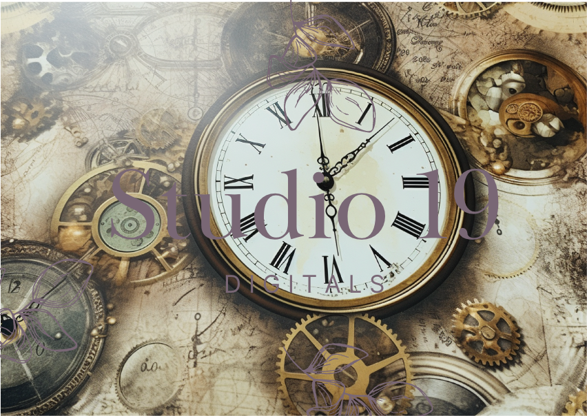 Steampunk scrapbook papers - 47 pages (DIGITAL FILE)