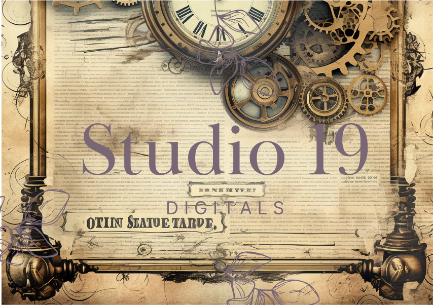 Steampunk scrapbook papers - 47 pages (DIGITAL FILE)