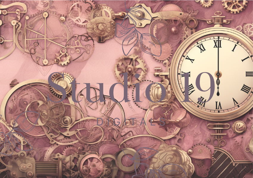 Steampunk scrapbook papers - 47 pages (DIGITAL FILE)