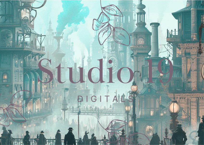 Steampunk scrapbook papers - 47 pages (DIGITAL FILE)