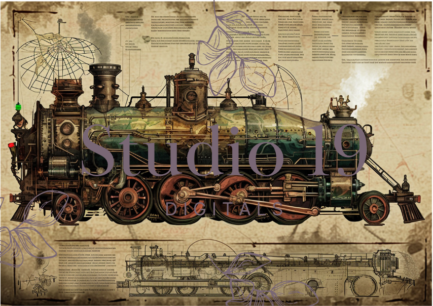 Steampunk scrapbook papers - 47 pages (DIGITAL FILE)