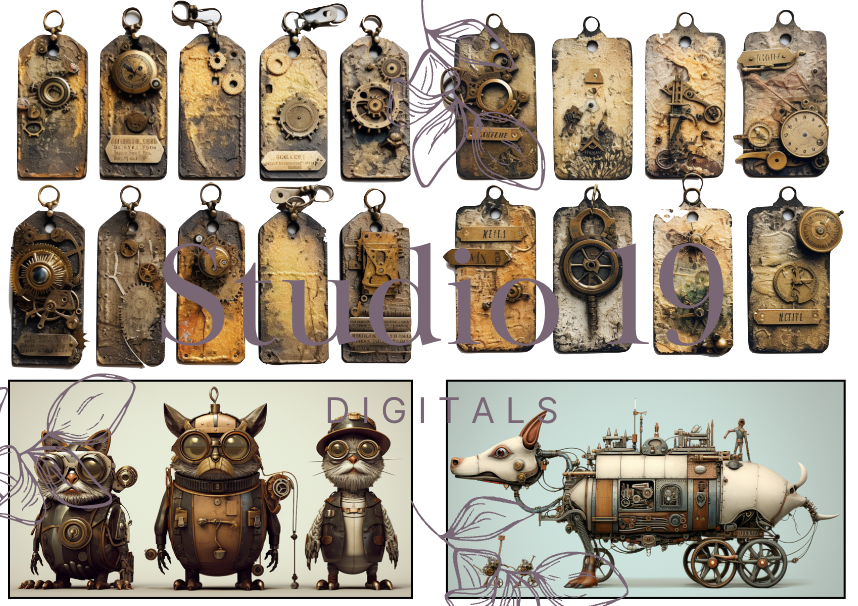 Steampunk ephemera papers - 30 pages DIGITAL FILE