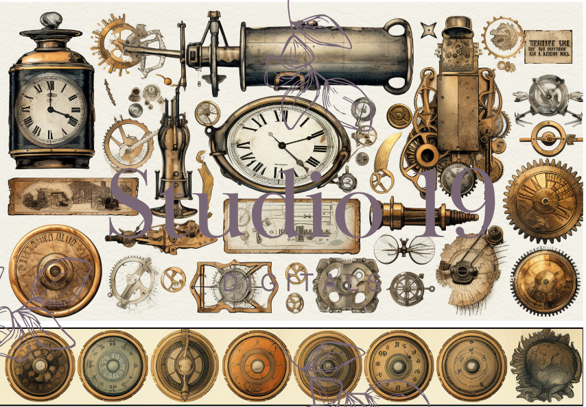 Steampunk ephemera papers - 30 pages DIGITAL FILE
