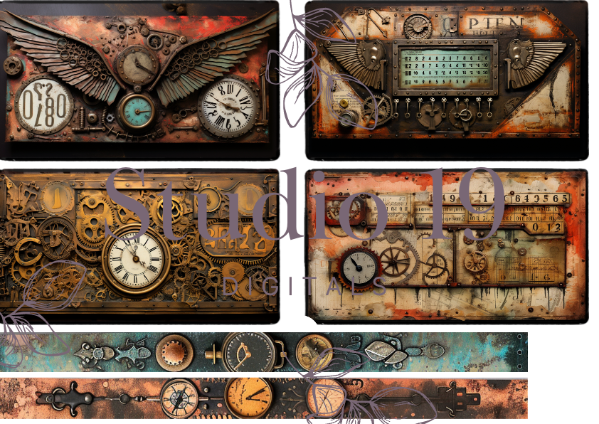 Steampunk ephemera papers - 30 pages DIGITAL FILE