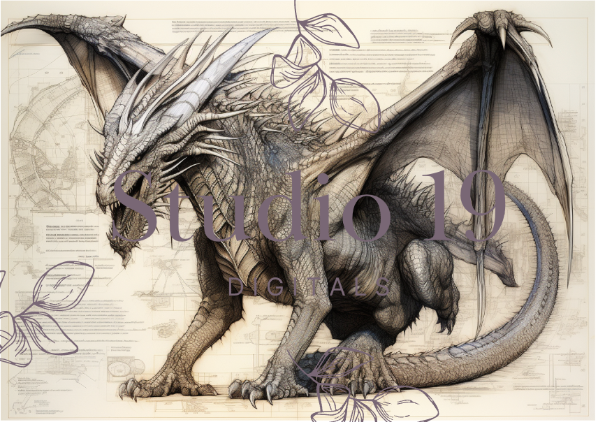 Dragon scrapbook papers (31 pages) DIGITAL FILE