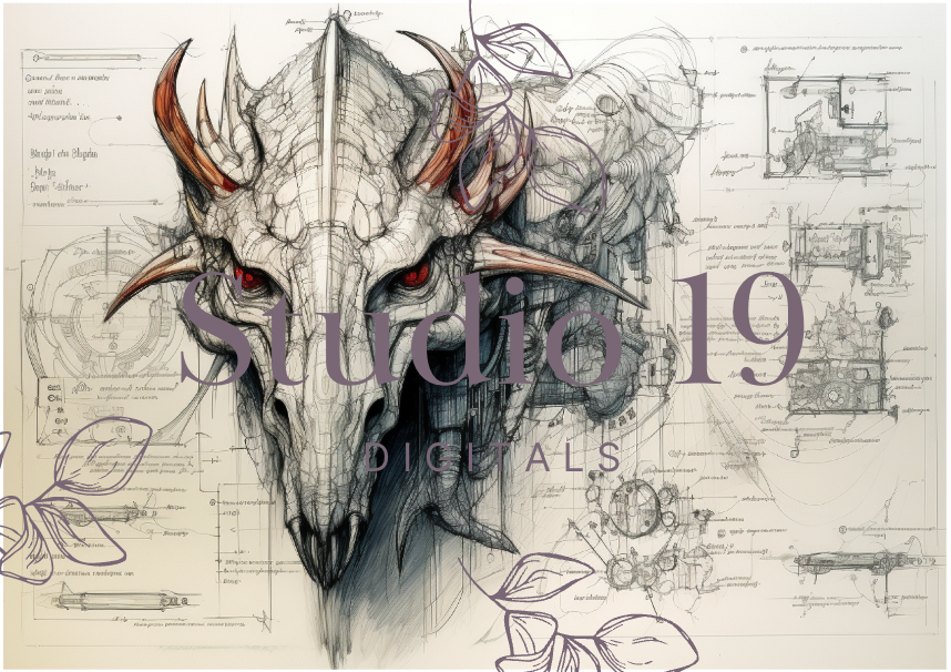 Dragon scrapbook papers (31 pages) DIGITAL FILE