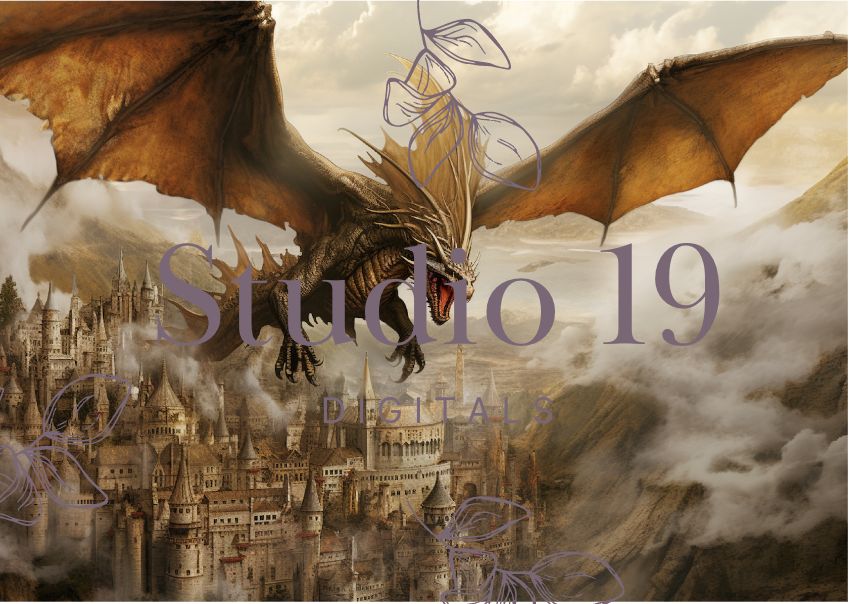 Dragon scrapbook papers (31 pages) DIGITAL FILE