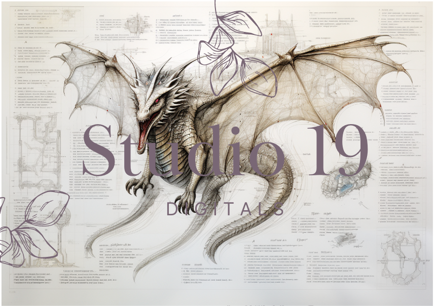 Dragon scrapbook papers (31 pages) DIGITAL FILE