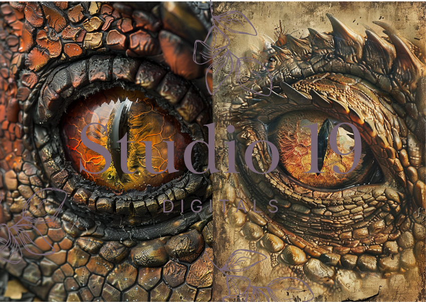 Dragon scrapbook papers (31 pages) DIGITAL FILE