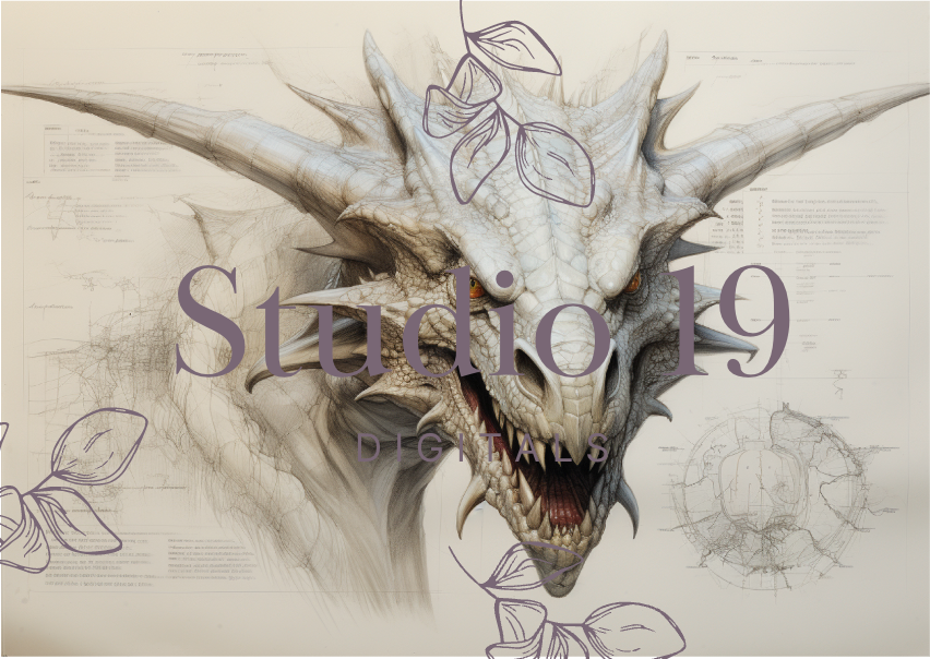Dragon scrapbook papers (31 pages) DIGITAL FILE