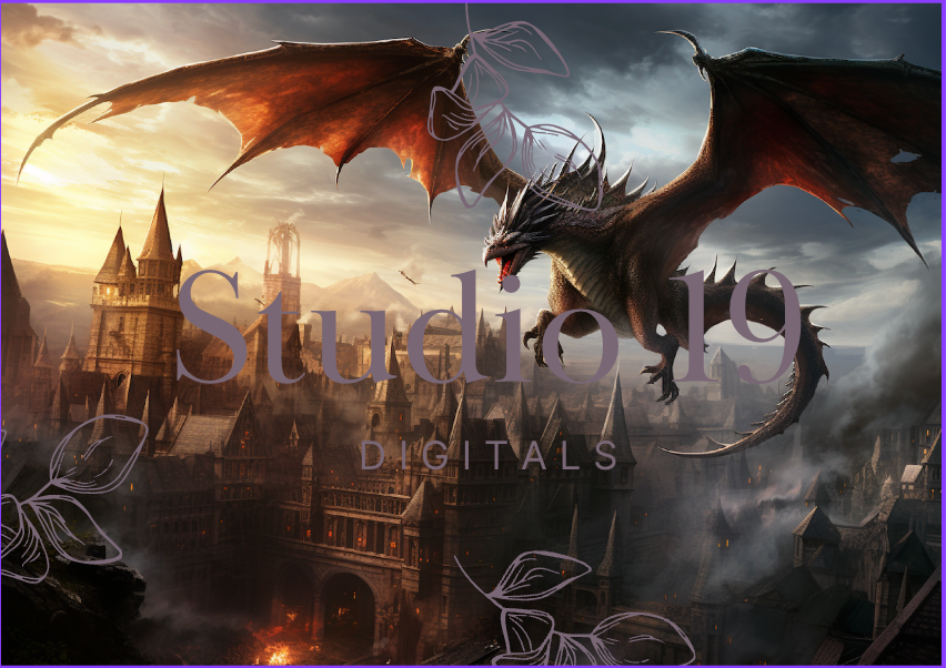 Dragon scrapbook papers (31 pages) DIGITAL FILE