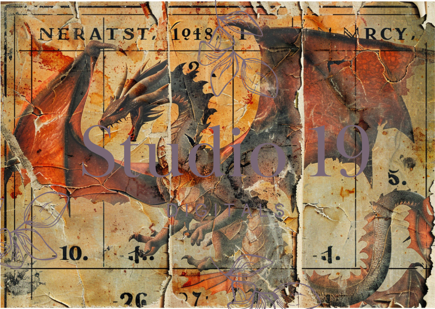 Dragon scrapbook papers (31 pages) DIGITAL FILE