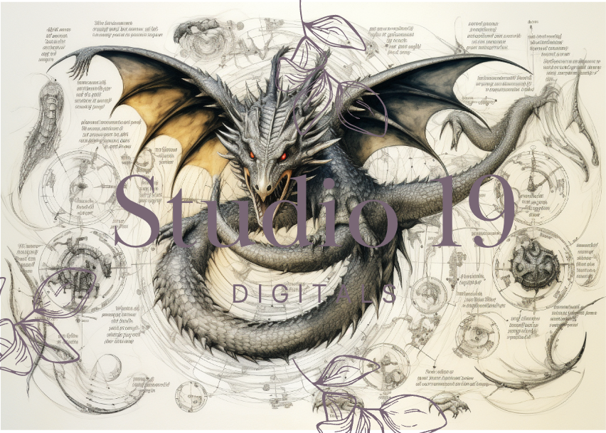Dragon scrapbook papers (31 pages) DIGITAL FILE