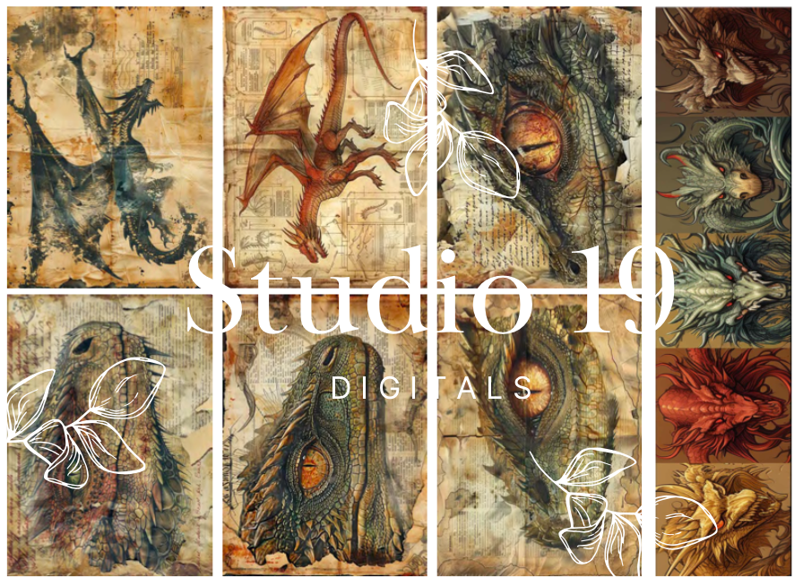 Dragon ephemera papers (18 pages) DIGITAL FILE