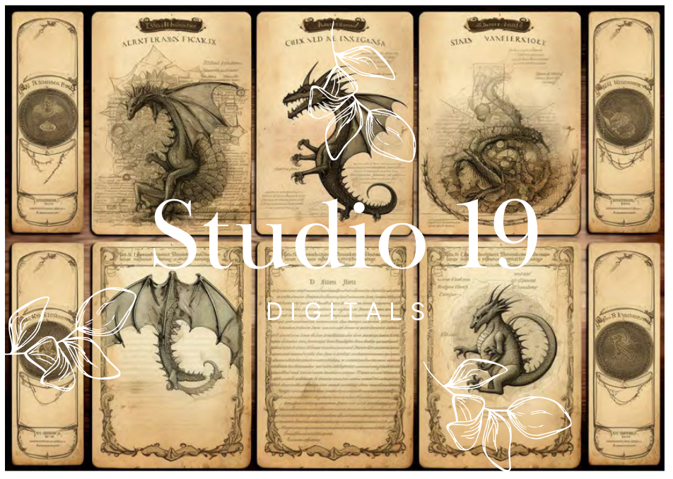 Dragon ephemera papers (18 pages) DIGITAL FILE