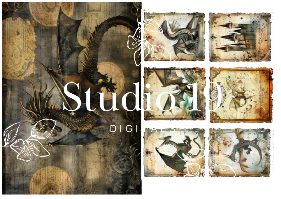 Dragon ephemera papers (18 pages) DIGITAL FILE